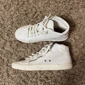 White mid top shoes
